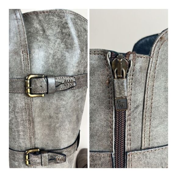 Alberto Fermani Camelot Tortaria Boots Leather Knee High Buckles 38 US 6,5 - Picture 10 of 16